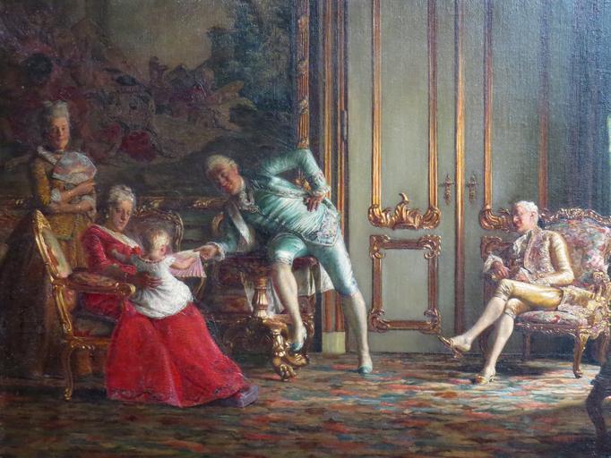 Interiør fra Christian VII's Hof (Kr. Zahrtmann).JPG Udsnit af Interiør fra Christian VII's Hof 1881 af Kristian Zahrtmann 1843-1917 Den Hirschsprungske Samling København own 2014 Orf3us Paintings in the Hirschsprung Collection Christian ...