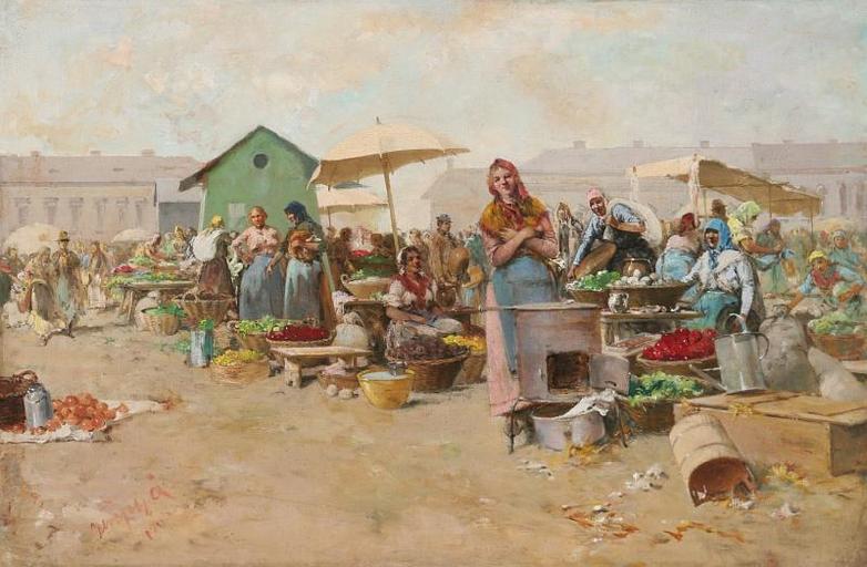 Cserépy Market.jpg Artwork Creator Árpád Cserépy 1906 Oil on canvas Size cm 75 50 Private collection object history exhibition history credit line bottom left Cserépy Á 1906 accession number http //axioart com/ axioart com http //...