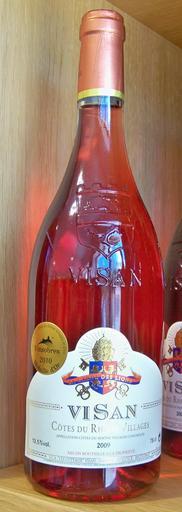 Visan Village Rosé.JPG fr Bouteille de Visan Village Rosé Vaucluse France own Véronique PAGNIER 2010-08-08 Visan AOC Rosé wine Taken with Kodak EasyShare Z950