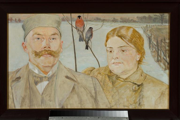 Jacek Malczewski - Portret Wacława i Heleny Karczewskich.jpg Artwork Creator Jacek Malczewski ok 1900 http //cyfrowe mnw art pl/dmuseion/docmetadata id 10964 cyfrowe mnw art pl oil canvas p d Malczewski Size cm 46 5 77 Institution National ...